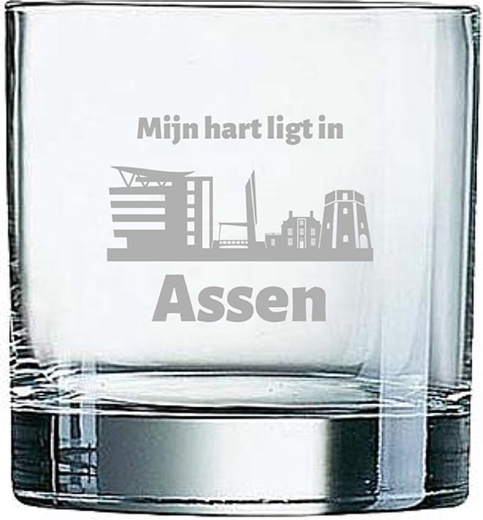 Gegraveerde Whiskeyglas 38cl Assen
