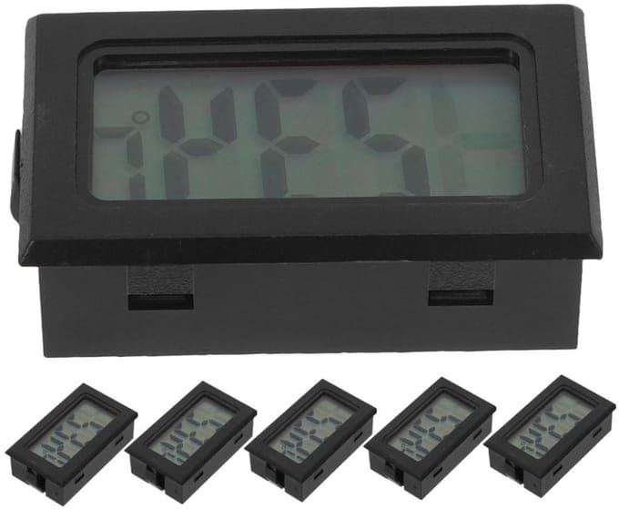 Compacte Thermometers - Temperatuurmeters - Buitentemperatuur Meten - Ingebouwd Ontwerp - 6 Stuks - Zwart