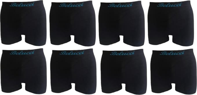 Belucci heren boxershorts set van 8 stuks zwart maat S