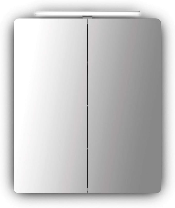 Aluminium Spiegelkast met LED Verlichting en Stopcontact 65 cm Breed