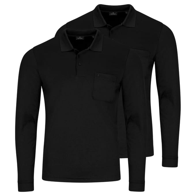 RAGMAN Heren poloshirt 2 pack Basic