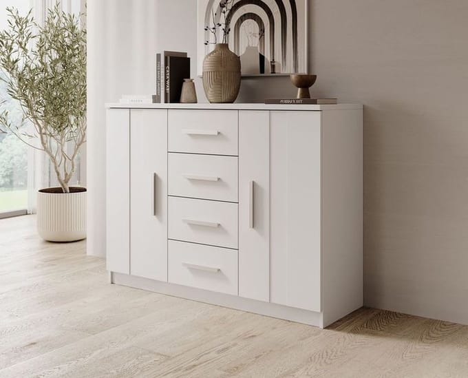 Meubella - Ladekast Blake - Wit - 120 cm