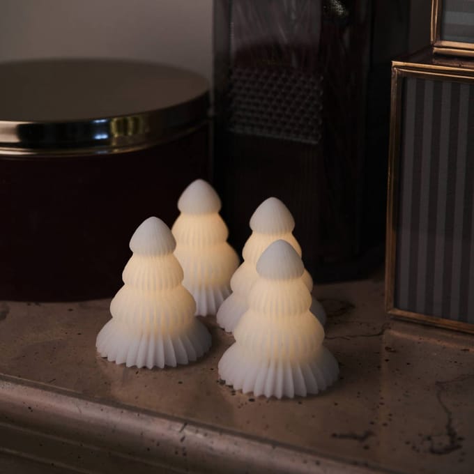 Sirius Claire kerstboompjes - LED verlichting - set van 4 - H 7 cm