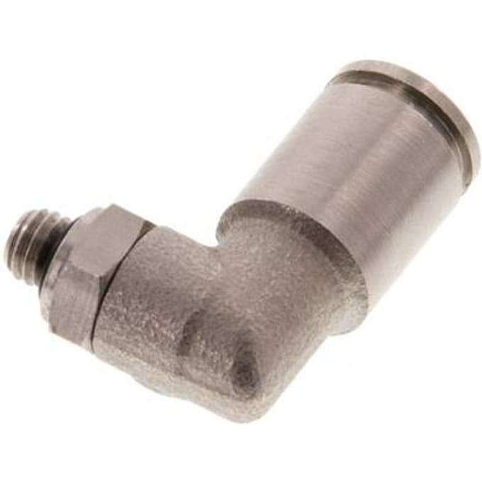 6mm x M 5 90 graden L-verbinding Messing Insteekfitting Buitendraad Draaibaar NBR [2 Stuks]