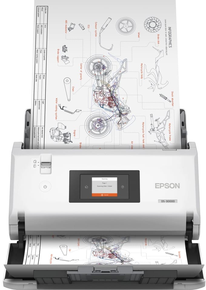 Epson WorkForce DS-30000 - Desktop Scanner - A3-formaat - Met USB - Wit