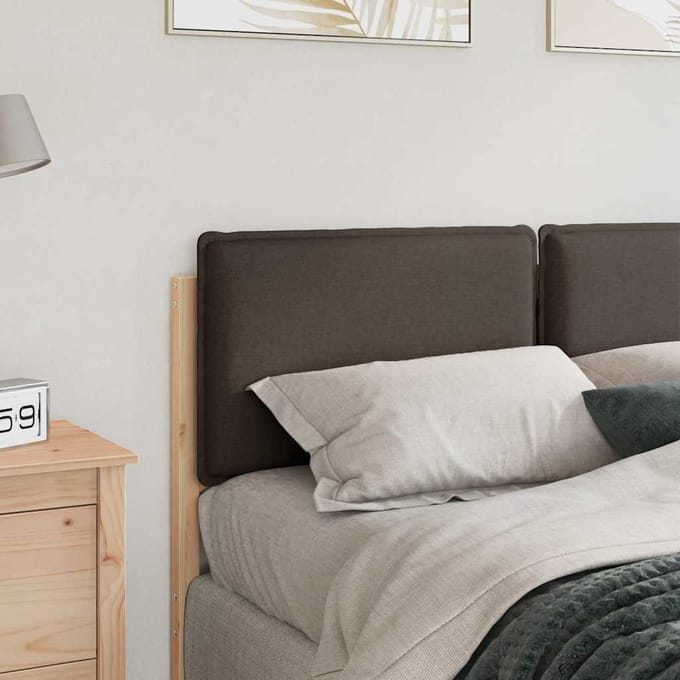 vidaXL - Gestoffeerd - hoofdbord - Natuurlijk - en - Licht - Grijs - 140 - cm