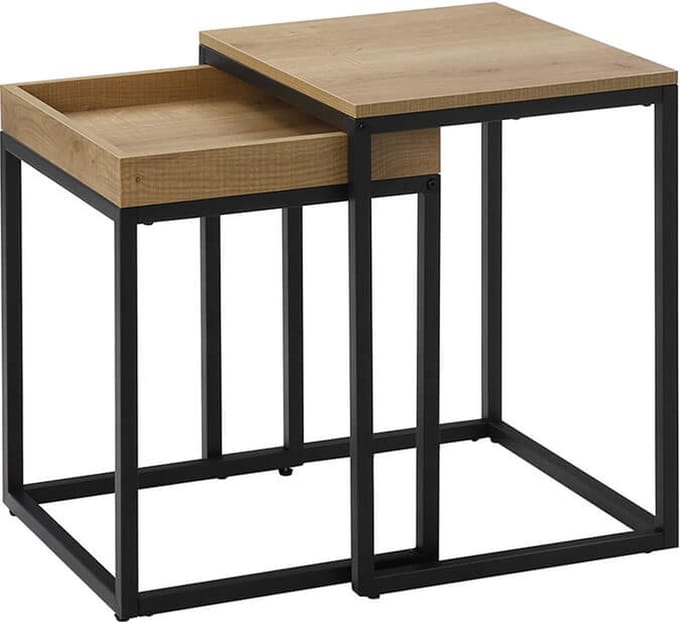 Salontafel set - industrieel - 45x40x55 cm - 40x38x51 cm