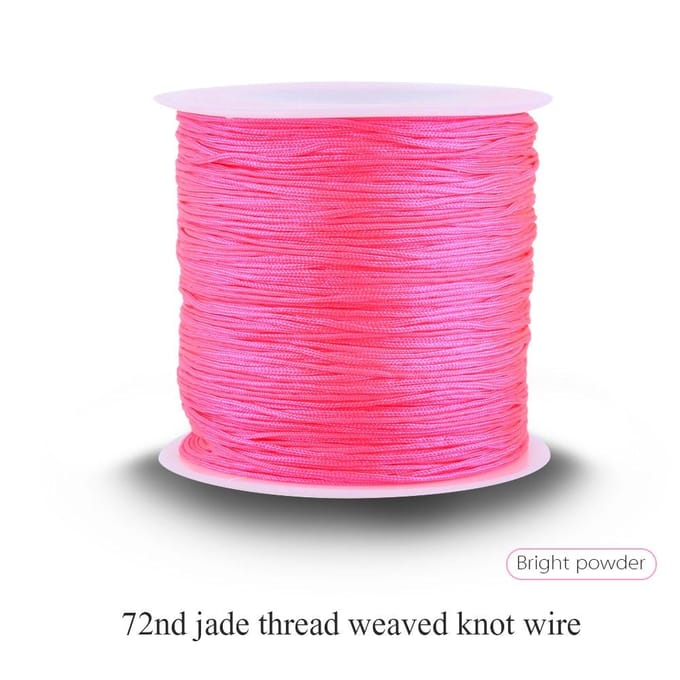 100M x 0.8mm Cordon Nylon Noeud Chinois Queue de Rat Fil Macramé Ficelle Rose Brillant pink