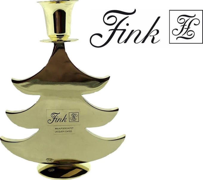 Fink - Kaarskandelaar Verguld - Goud - Kerstboom - 15 cm - Kerst