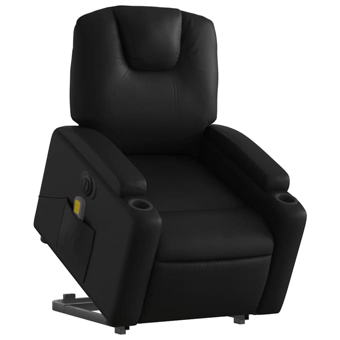 vidaXL - Sta-op-massagestoel - elektrisch - kunstleer - zwart