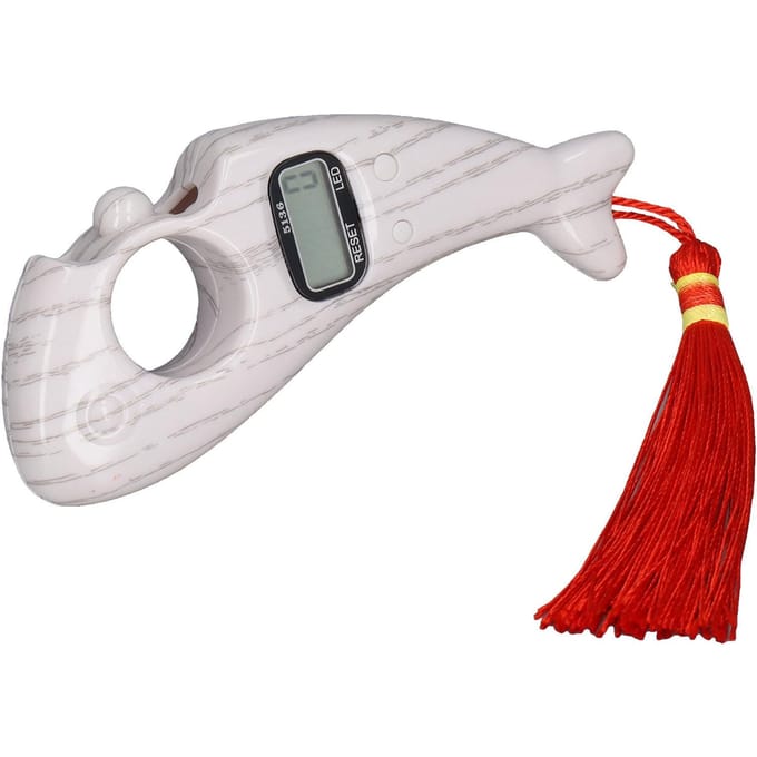 Compteur de Perles Numérique Silencieux Forme de Poisson Portable Compteur de Perles de Prière pour la Méditation Relaxation Blanc blanc