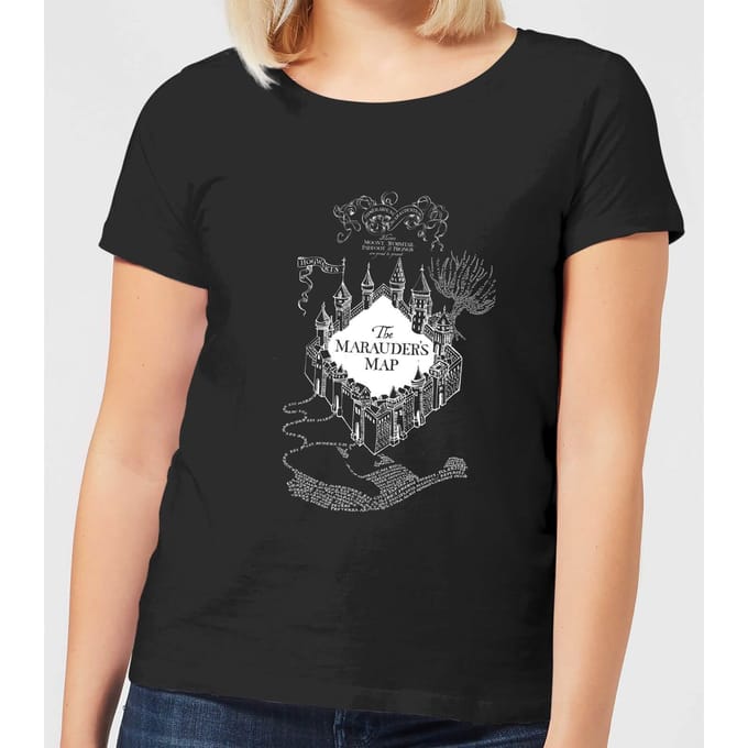Harry Potter The Marauders Map Dames T-shirt - Zwart - M