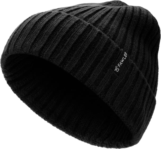 Arctic | Zwarte Geribde Beanie van Wolmix