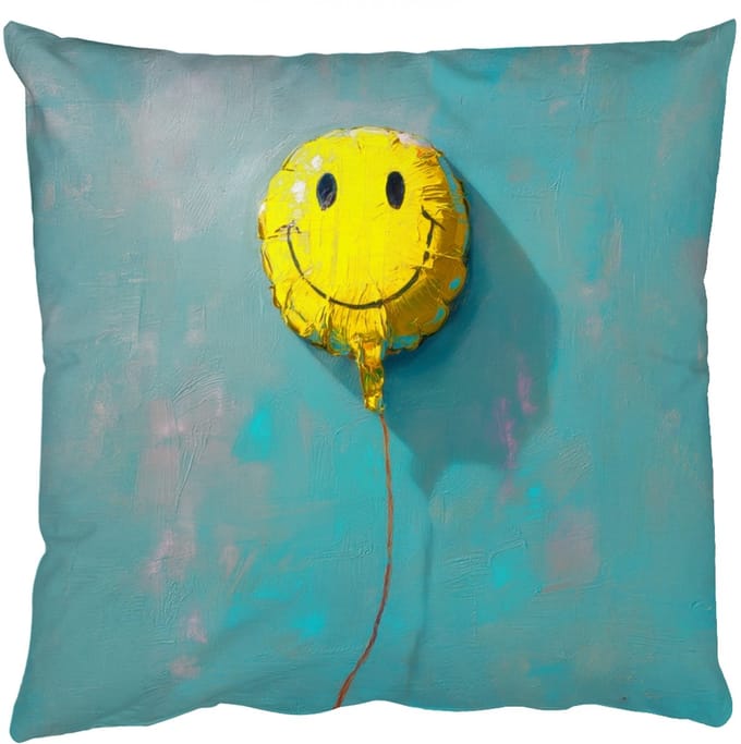 Sierkussens - Kussentjes Woonkamer - 50x50 cm - Ballon - Geel - Smiley