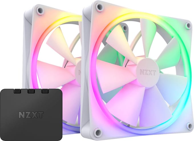 NZXT F140 RGB DUO 2-pack & RGB Controller - White - Case ventilator - 140mm - Wit met RGB-licht - 36 dBA