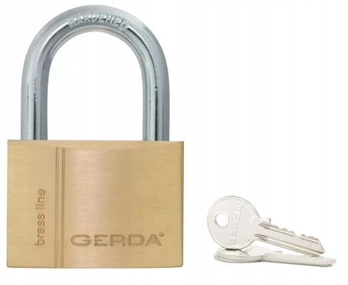 Gerda S30 messing beugelslot met 3 sleutels