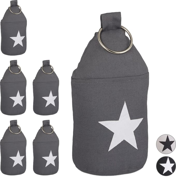 6x deurstopper ster - deurvastzetter - deurstop met handvat - deurbuffer - stof