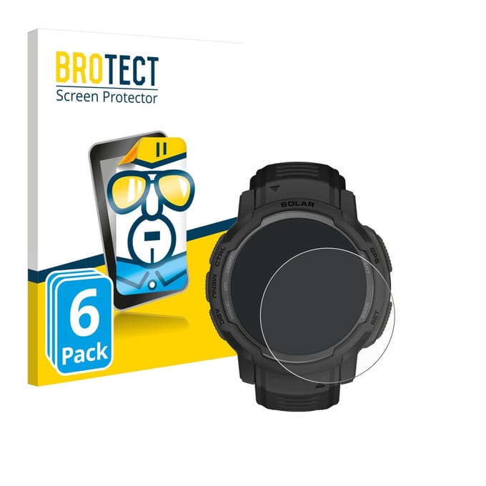 BROTECT - Screenprotector voor Garmin Instinct Crossover AMOLED - Folie Beschermfolie transparant 6 Stuks