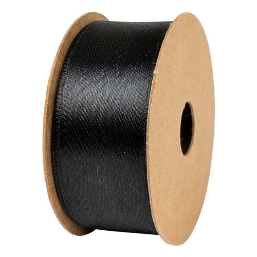 Stewo satijnen cadeaulint, formaat 25 mm. x 4 m., kleur zwart