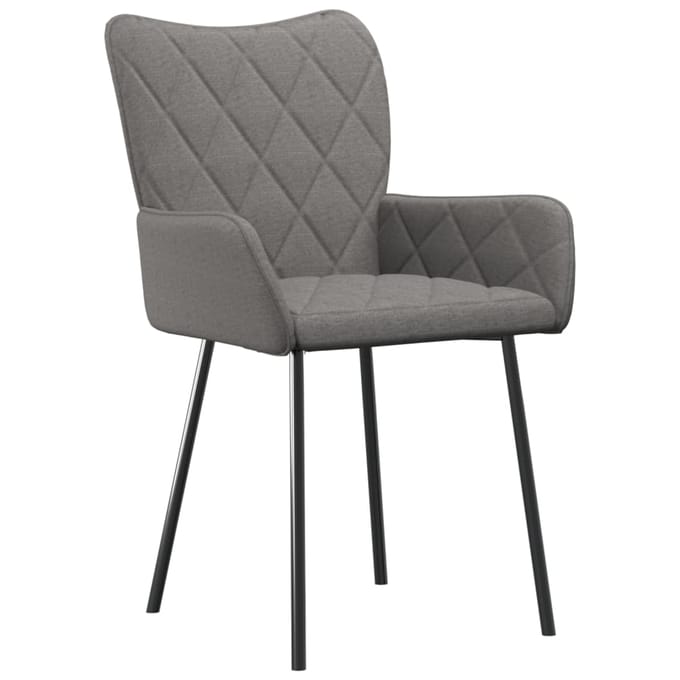 vidaXL - Eetkamerstoelen - 2 - st - stof - lichtgrijs