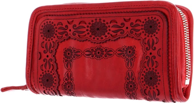 CAMPOMAGGI Leren Portemonnee Wallet Rosso Rood