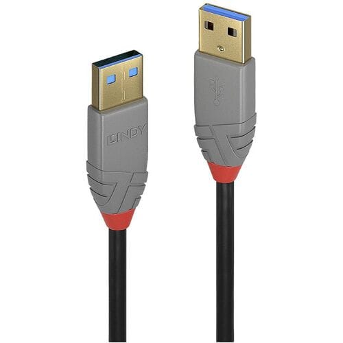 LINDY 36752 USB-kabel USB 3.2 Gen1 USB-A stekker, USB-A stekker 2.00 m Zwart Vertind