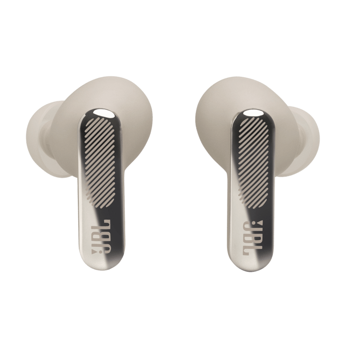 JBL Live Beam 4 – Draadloze Oortjes met Noise Cancelling – Smart Case met Touchscreen - True Wireless Bluetooth – 48 uur – Waterdicht – IP55 - Champagne/Beige