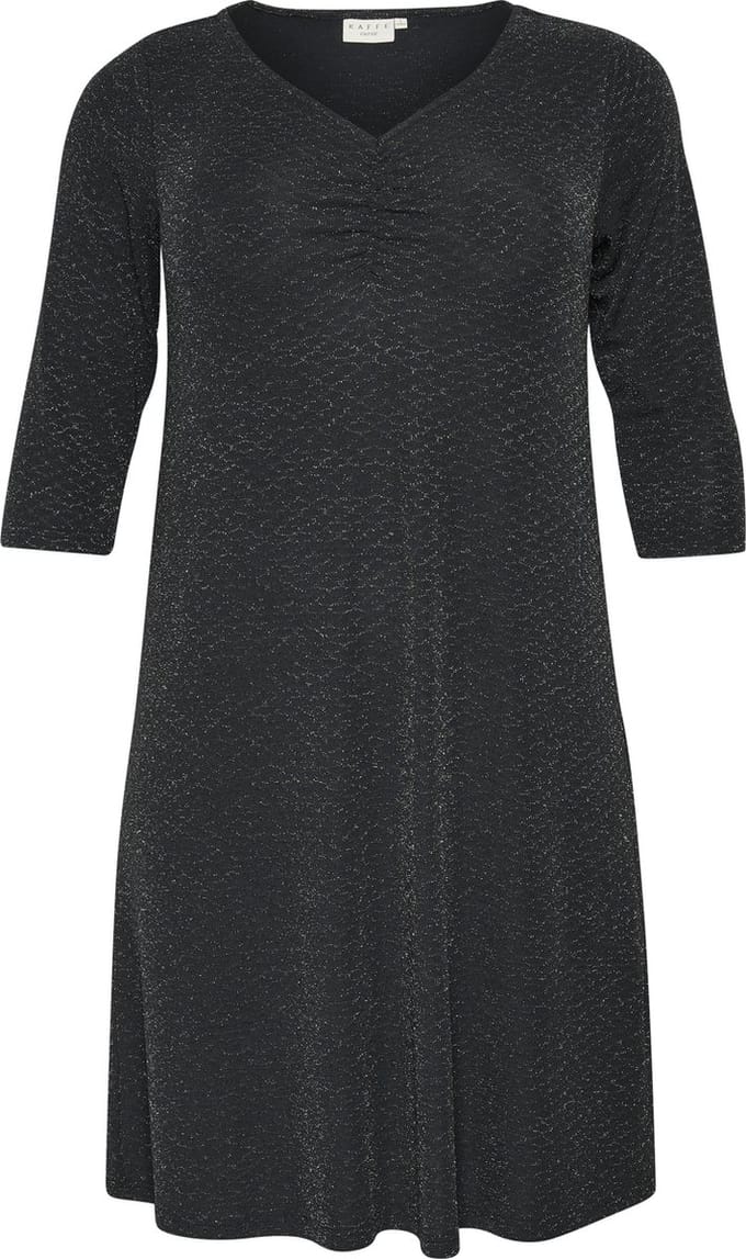 Kaffe Curve KCellia Dames Jurk -Black Glitter Jersey