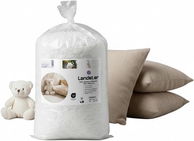 Vulling Wattering - Kussenvulling Knuffelvulling - Creatief Knutselen - Zeer Zacht Wasbaar - 3 kg - Wit