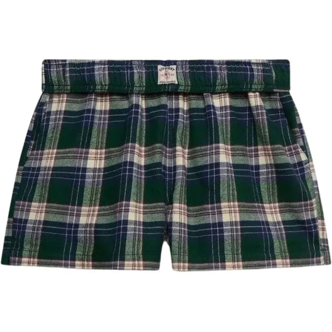 Katoenen geruite elastische short voor vrouwen Superdry