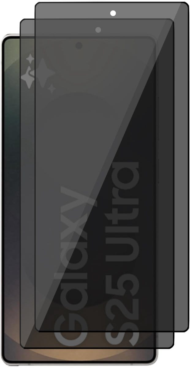 Privacy Screenprotector geschikt voor Samsung Galaxy S25 Ultra - 2x Volledig Dekkend Glas Screen Protector
