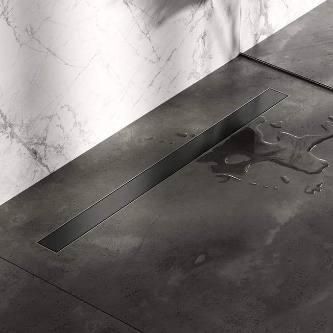 Brauer Douchegoot met multifunctioneel rooster en flens 7x90cm gunmetal geborsteld PVD