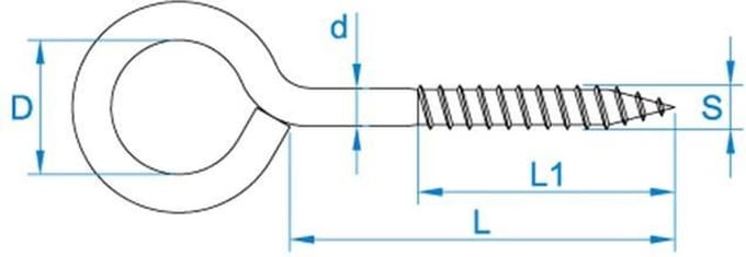 Gebu Zwaar Schroefoog verzinkt HD 3 gram 20 x 8mm