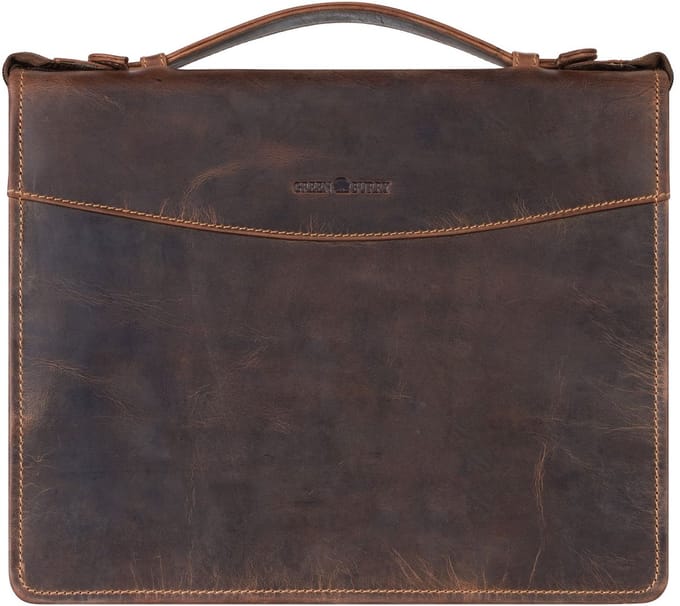 GREENBURRY schrijfmappen Vintage Conference Folder Brown bruine