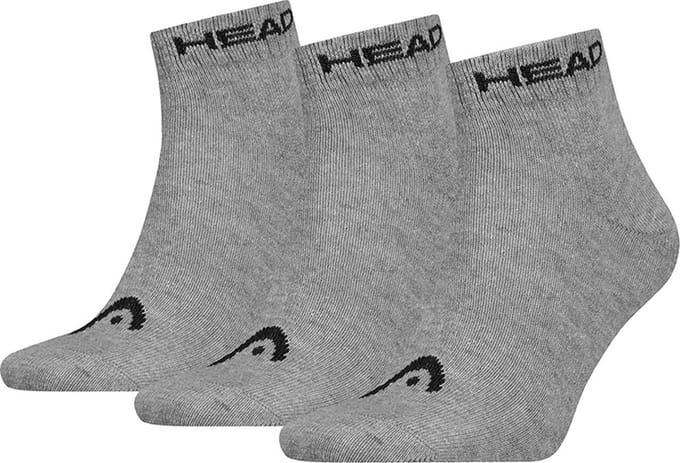 HEAD unisex 3P quartersokken elements grijs