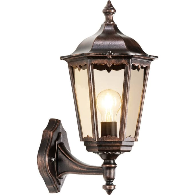 LCD Buitenwandlamp 1120 lantaarn staand zwart-koper