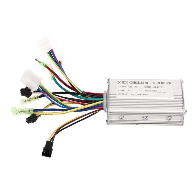 Contrôleur de moteur CC avec faisceau de câbles Contrôleur de moteur Batterie au lithium pour vélo électrique 36V 48V 17A white