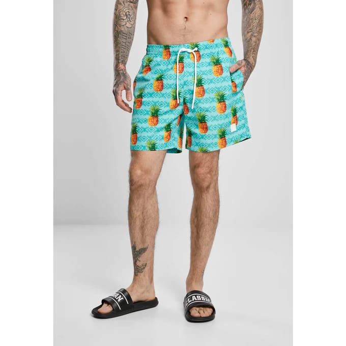 Urban Classics - Pattern Pineapple Zwemshorts - S - Multicolours