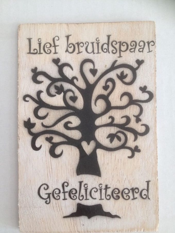 Postkaart Lief bruidspaar, gefeliciteerd
