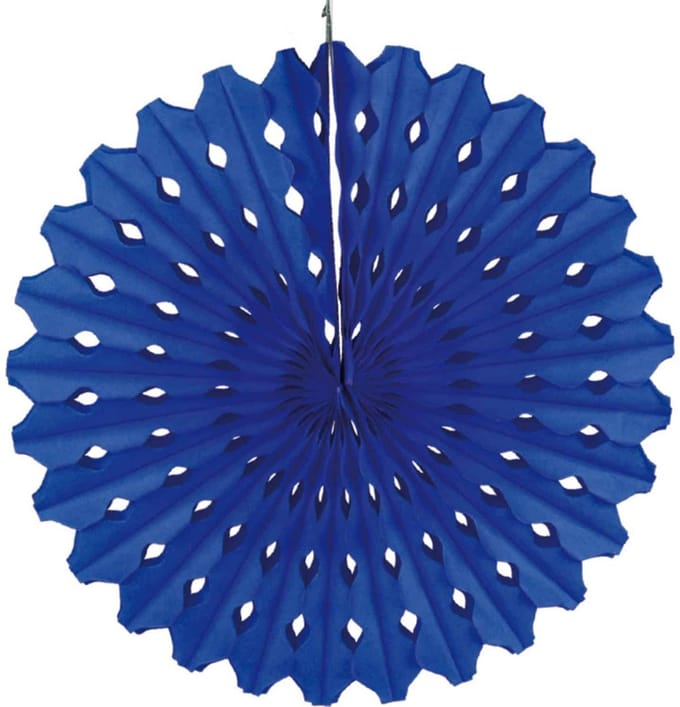 Folat - Papieren waaier Blauw 45 cm