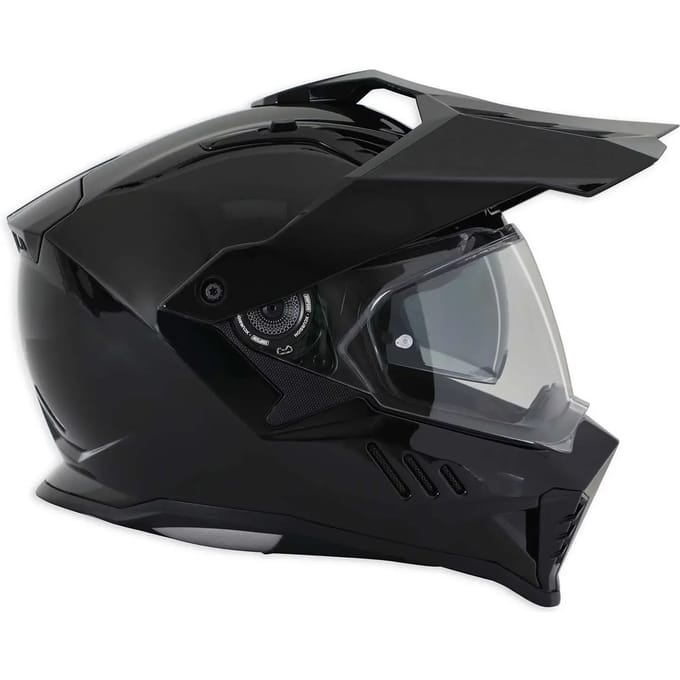 Simpson Xcursion Solid Zwart Metal Adventure Integraalhelm - Helm