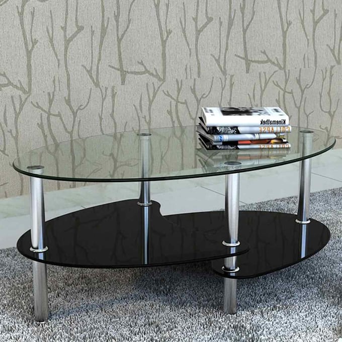 vidaXL - Salontafel - met - exclusief - ontwerp - zwart