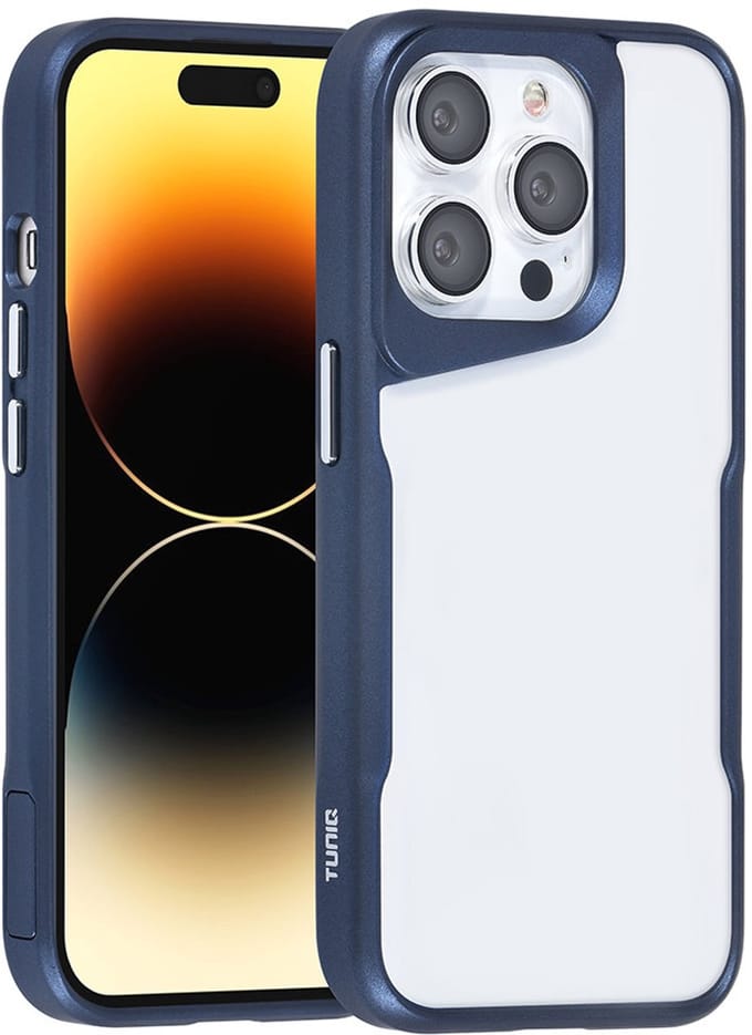 TUNIQ Back cover - iPhone 14 Pro - Donkerblauw - Slank ontwerp - Schokbestendig