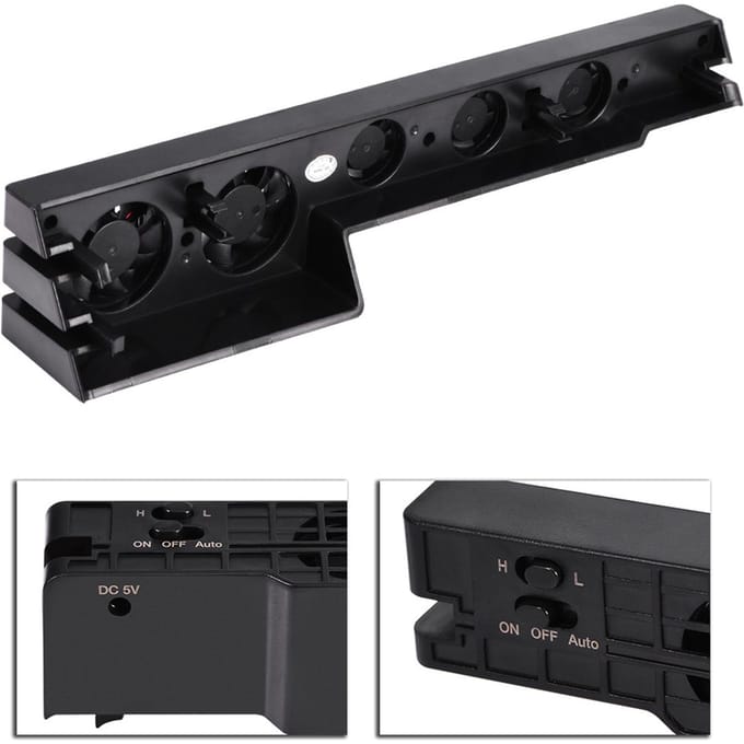 5-ventilator Super Turbo temperatuurregeling koelventilator voor Playstation PS4 Pro black