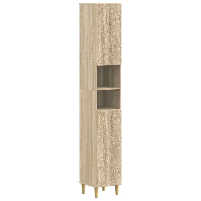 vidaXL - Badkamerkast - met - Open - Plank - DELFT - Sonoma - Eiken - 30 - x - 31 - x - 190 - cm