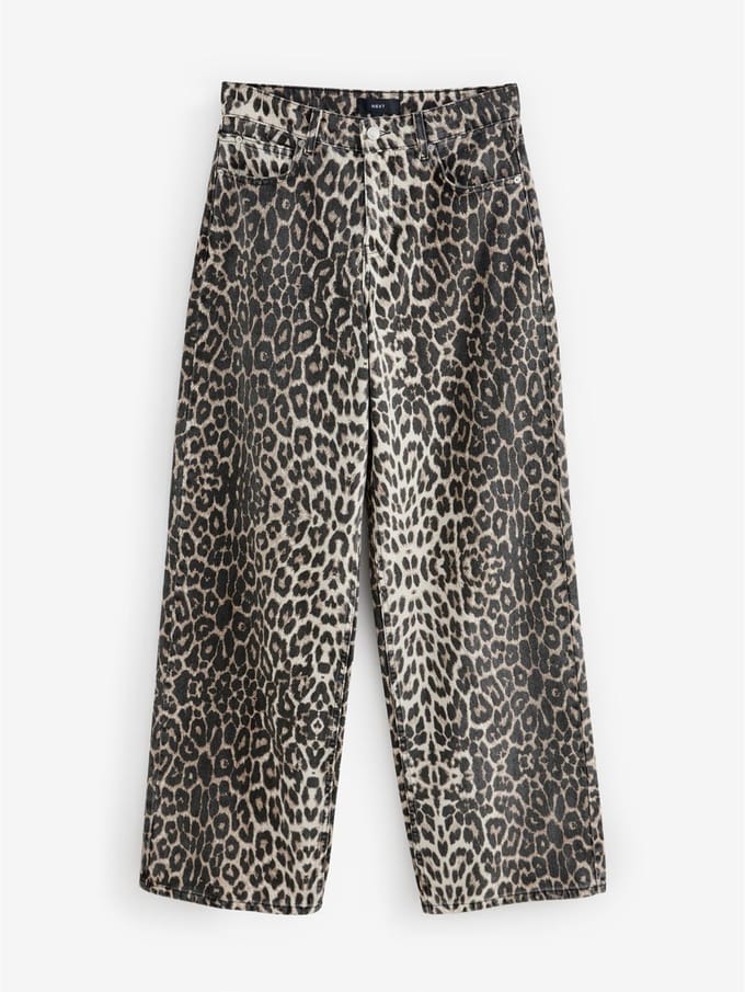 Next - Dames - Jeans met wijde pijpen - Dierenprint