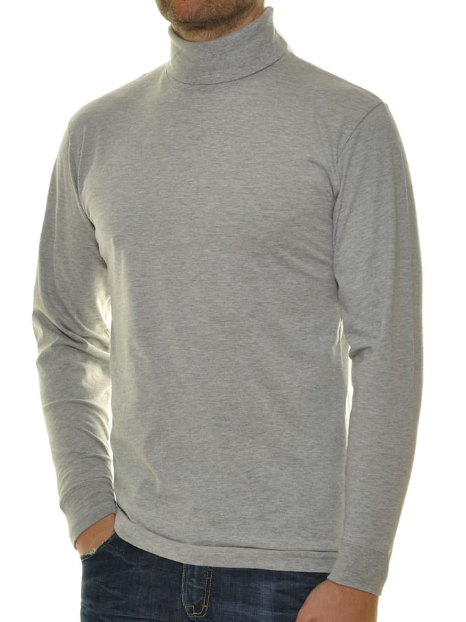 Ragman Long Sleeve Uni Col T-Shirt Single Jersey Grijs Melange / male