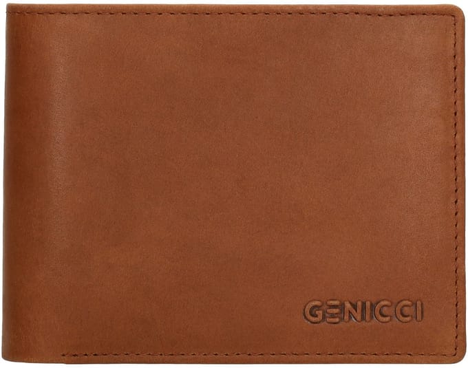 Genicci Portemonnee / Portefeuille - Billfold - Leer - Noble - Cognac