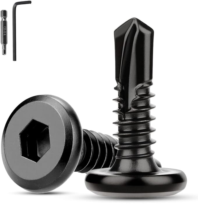 Set van 60 RVS zelftappende schroeven M5.5 x 16 mm met inbussleutel en schroevendraaier voor diverse toepassingen