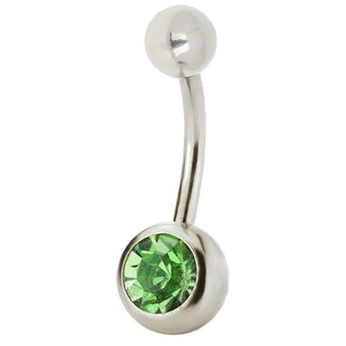 Fako Bijoux® - Navelpiercing - Classic - Kristal - Groen